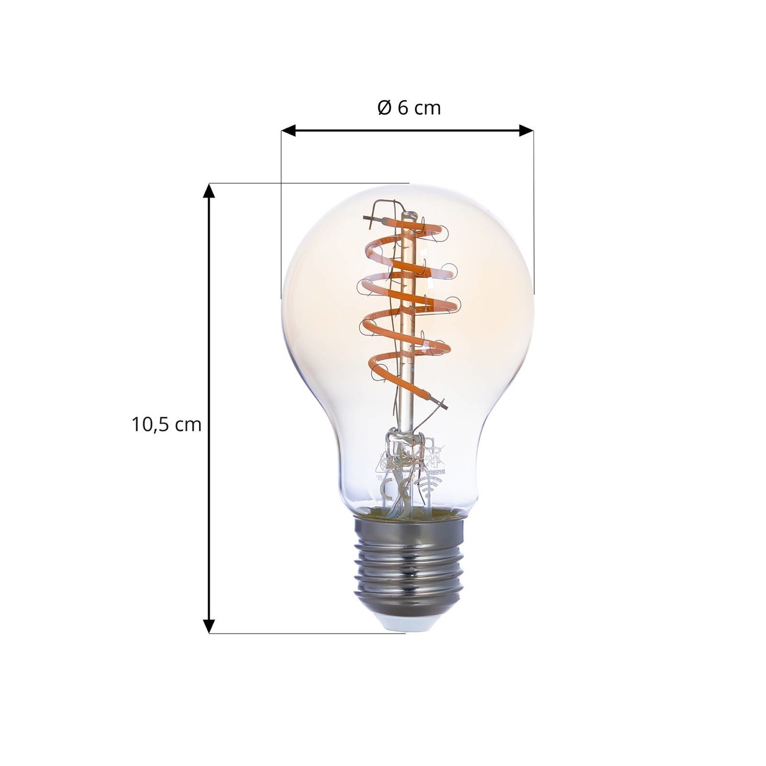 Arcchio retro žiarovka E27 A60 4,9W WiFi jantárová