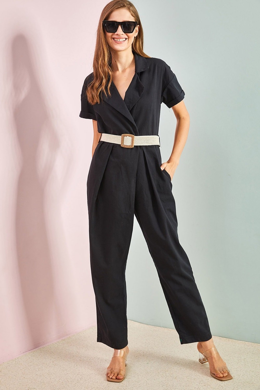 Bianco Lucci Jumpsuit - Schwarz - Relaxed fit