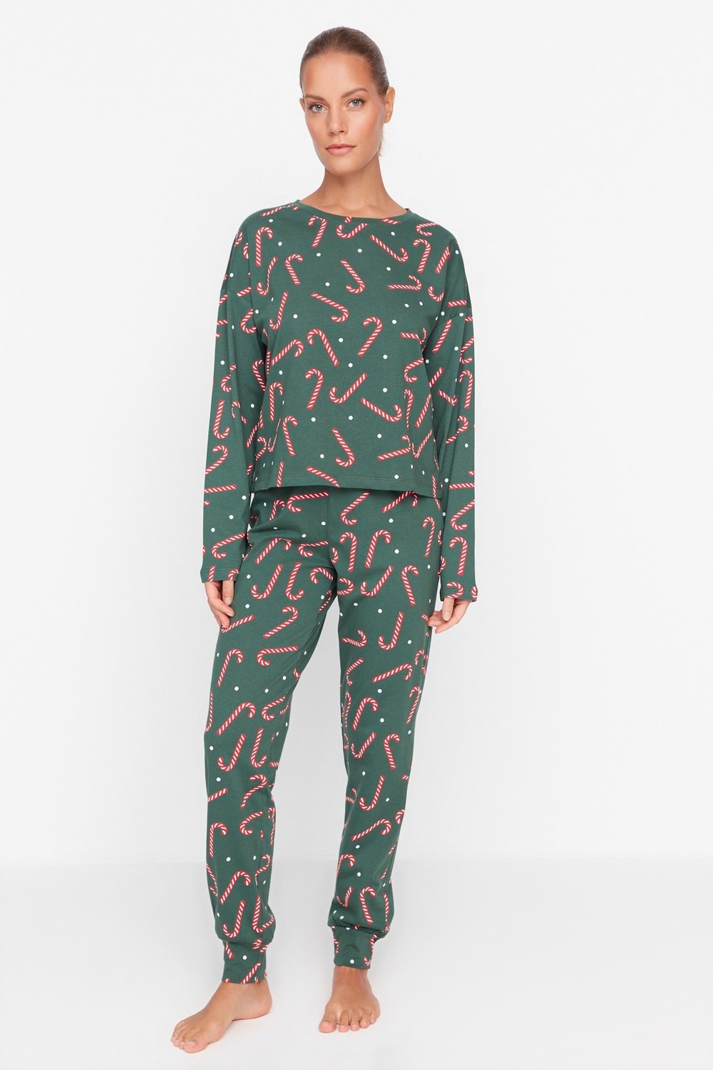 Dámske pyžamo Trendyol THMAW21PT0771/Green