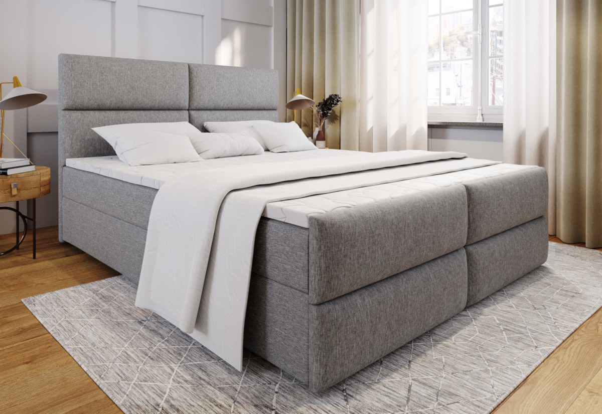 Expedo Čalúnená posteľ boxspring MILON + topper, 180x200, sawana 21