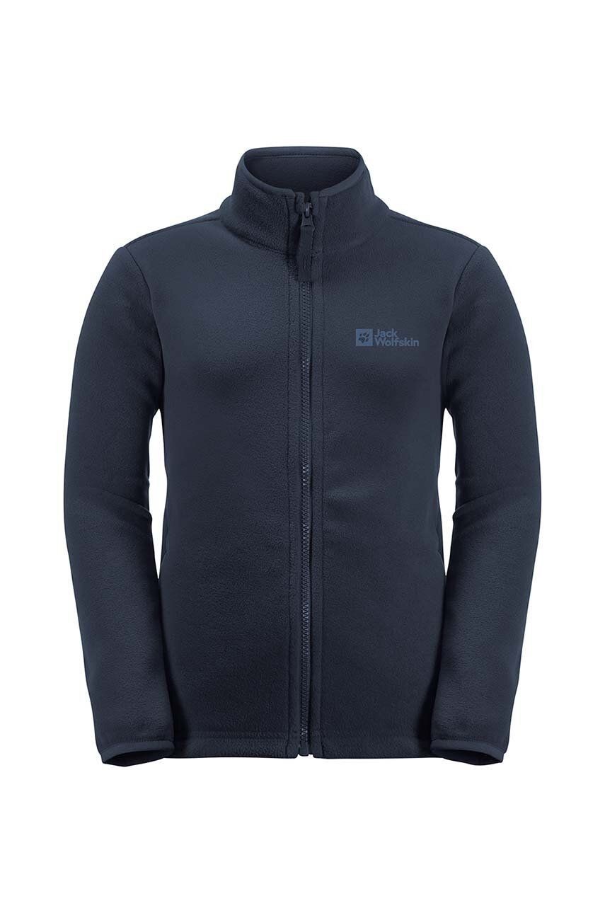 Detská mikina Jack Wolfskin TAUNUS JACKET čierna farba, jednofarebná