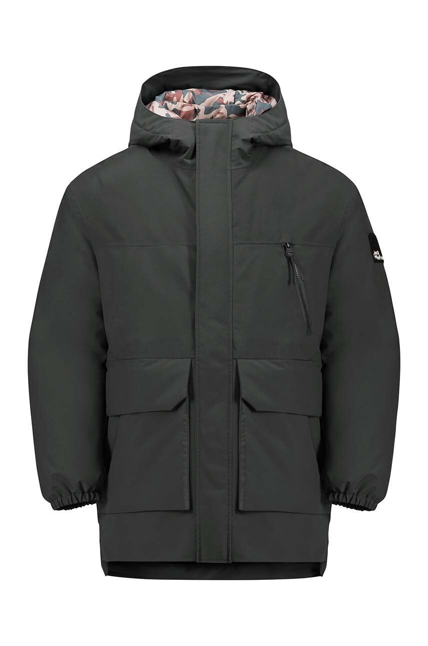 Detská bunda Jack Wolfskin TEEN 2L INS čierna farba