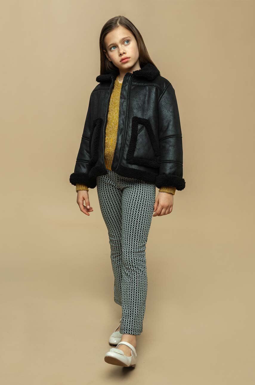 Detské legíny Mayoral čierna farba, vzorované