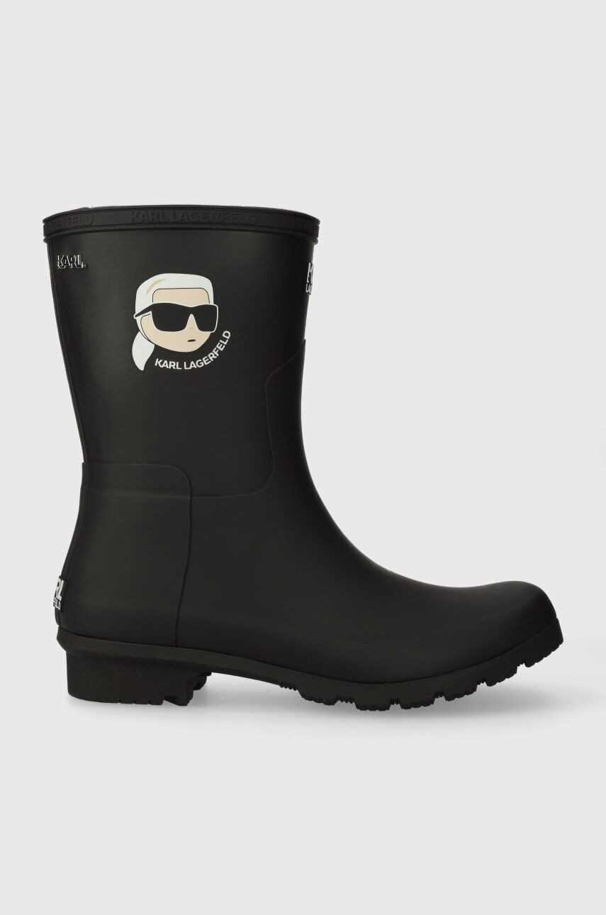 Gumáky Karl Lagerfeld KALOSH NFT dámske, čierna farba, KL47073N