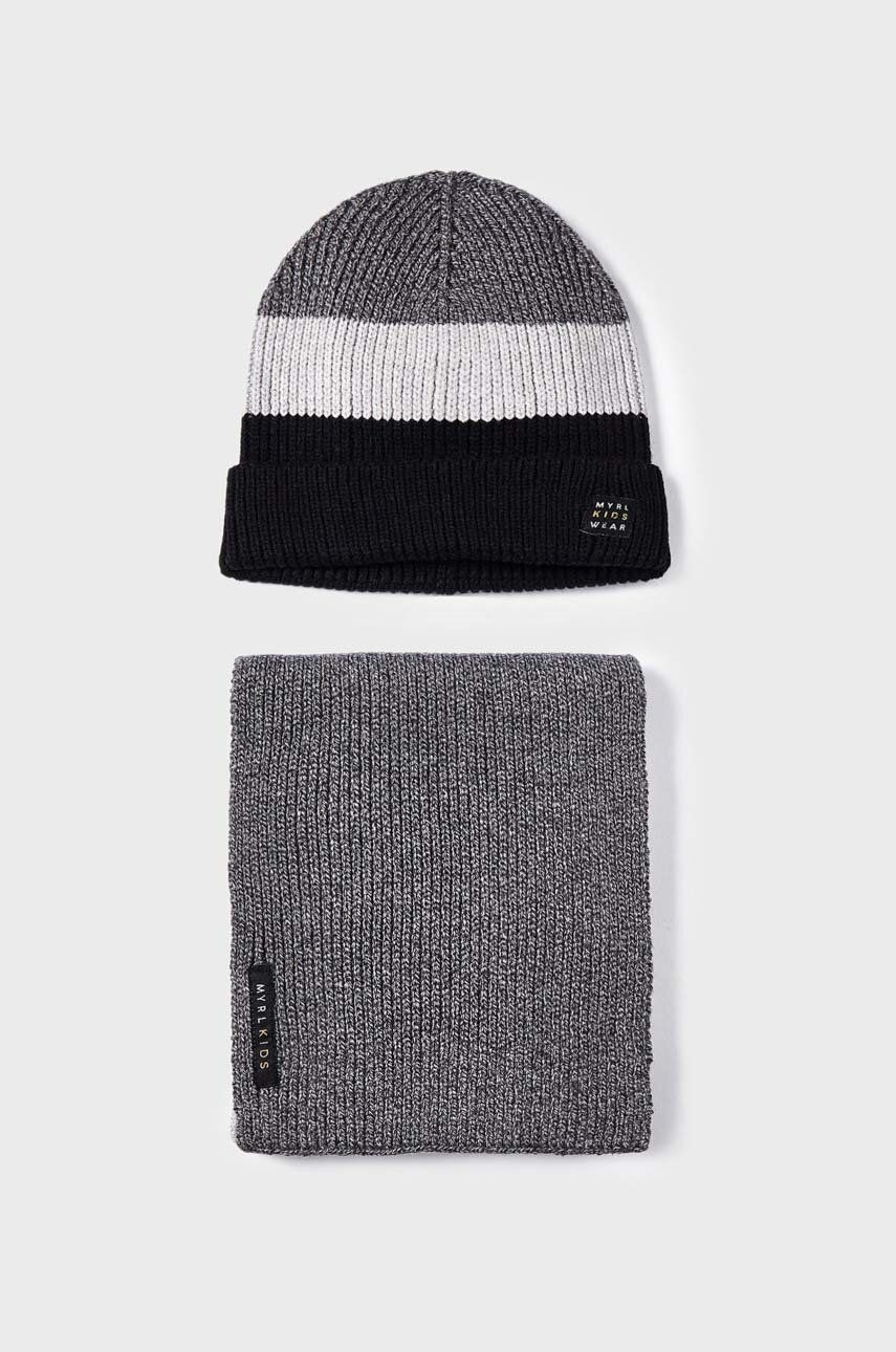 Detská čiapka a šatka Mayoral čierna farba