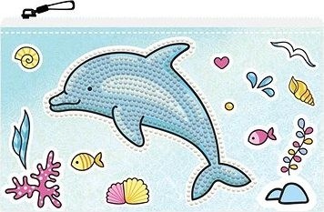 Dotzies Diamantové maľovanie – puzdro so zipsom Delfín