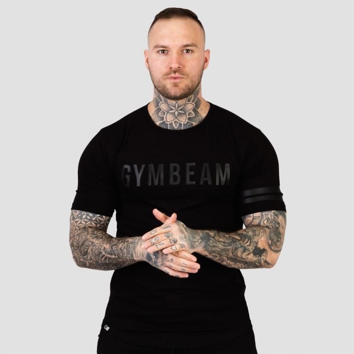 GymBeam Tričko Stripes Black  S