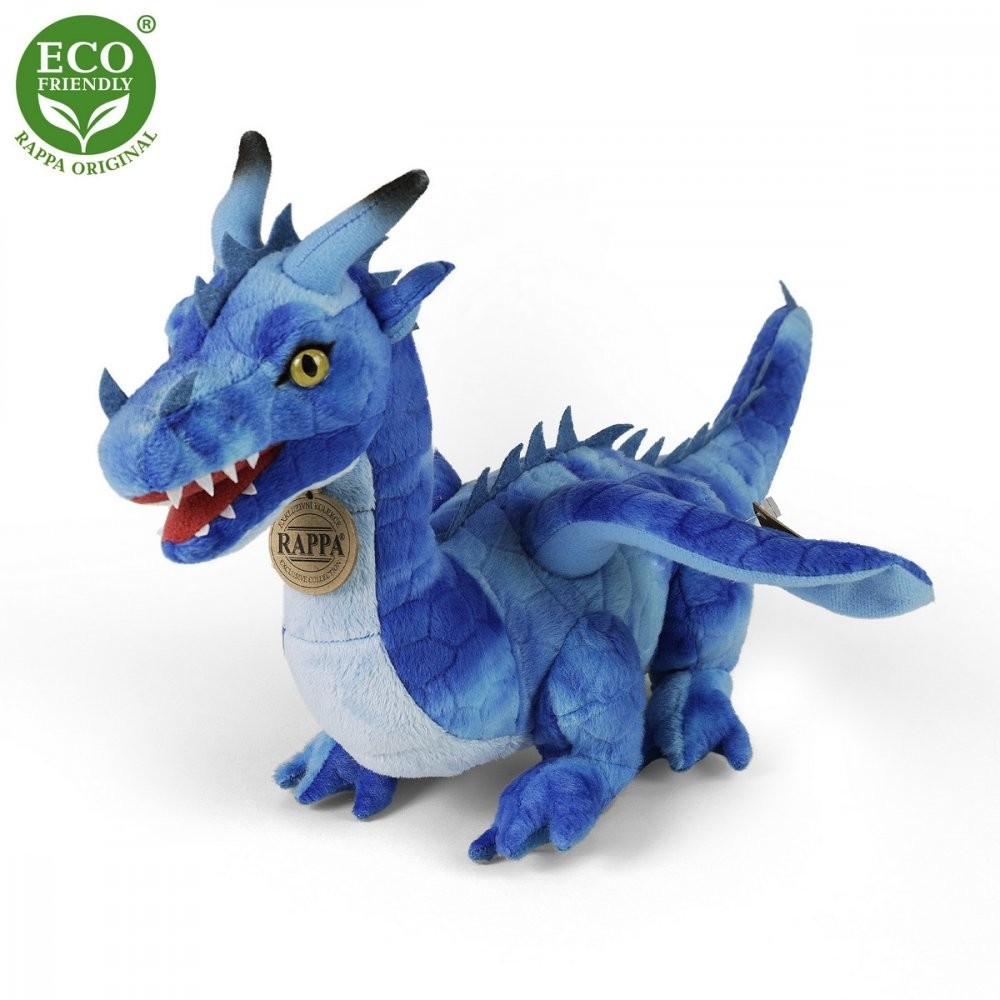 RAPPA PLYSOVY DRAK 40 CM MODRY ECO-FRIENDLY