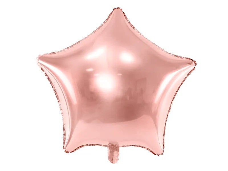 PartyDeco Fóliový balón - Hviezda, ružovo-zlatá 70 cm