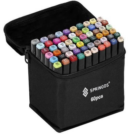 Springos Obojstranné fixy v taštičke - 60 ks