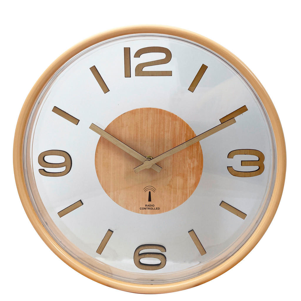 Ambia Home RÁDIOM RIADENÉ HODINY, svetlohnedá, 30 cm