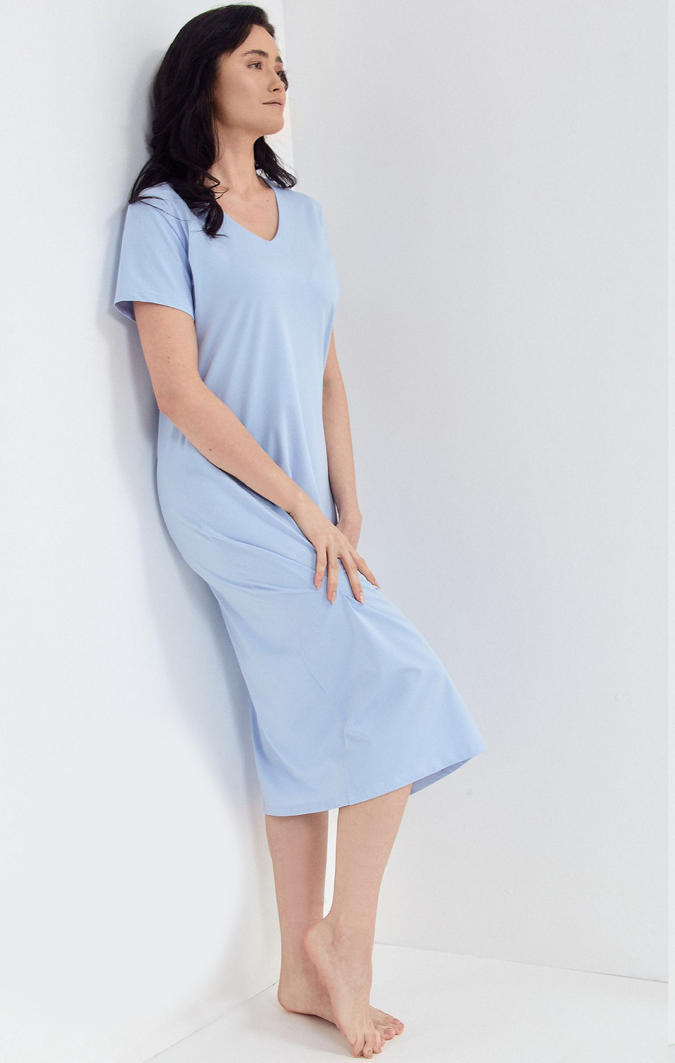 Dámska nočná košeľa Cana 113 Kr/r S-XL světle modrá XL