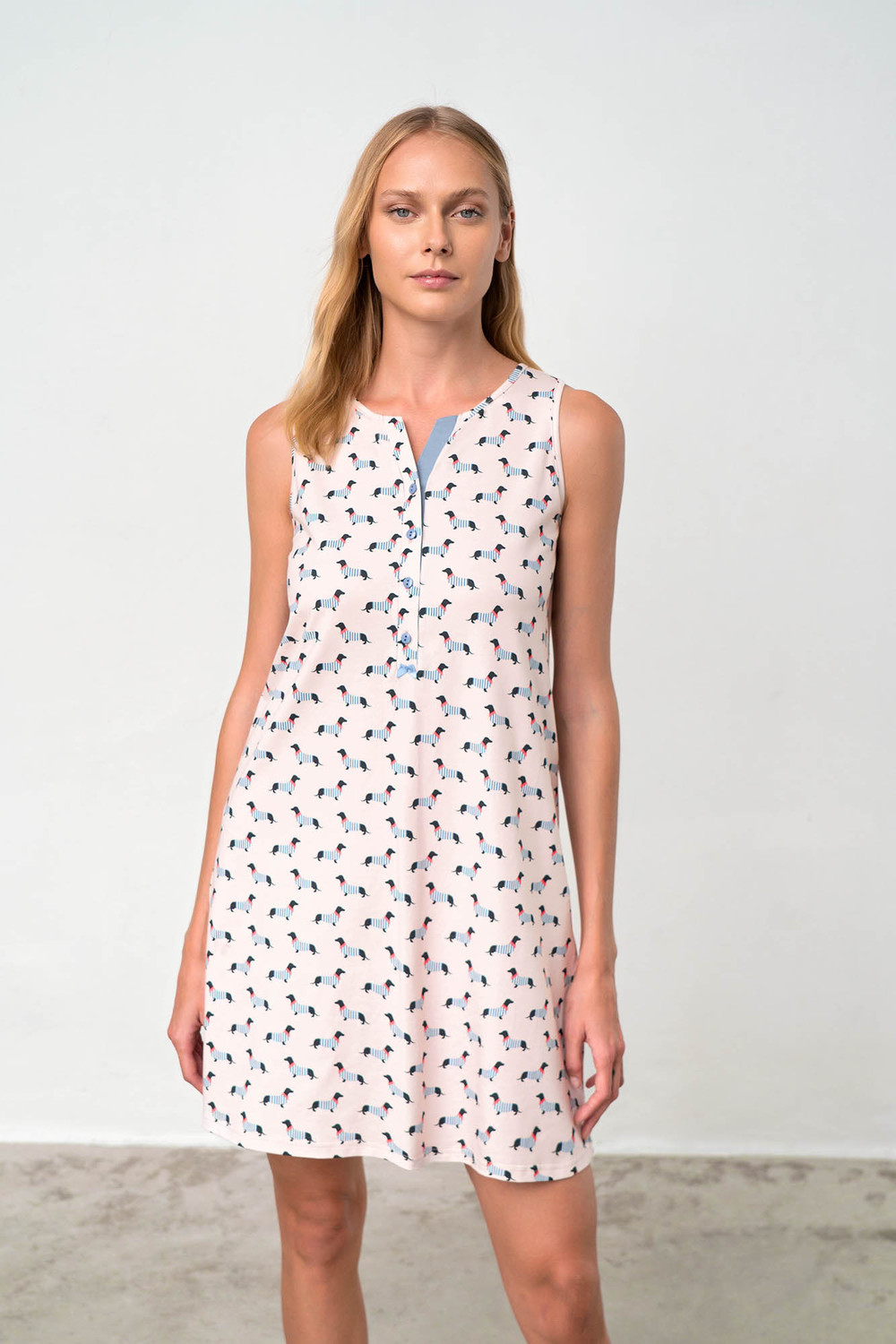 Vamp - Dámska nočná košeľa - Dachsy 18305 - Vamp pink S