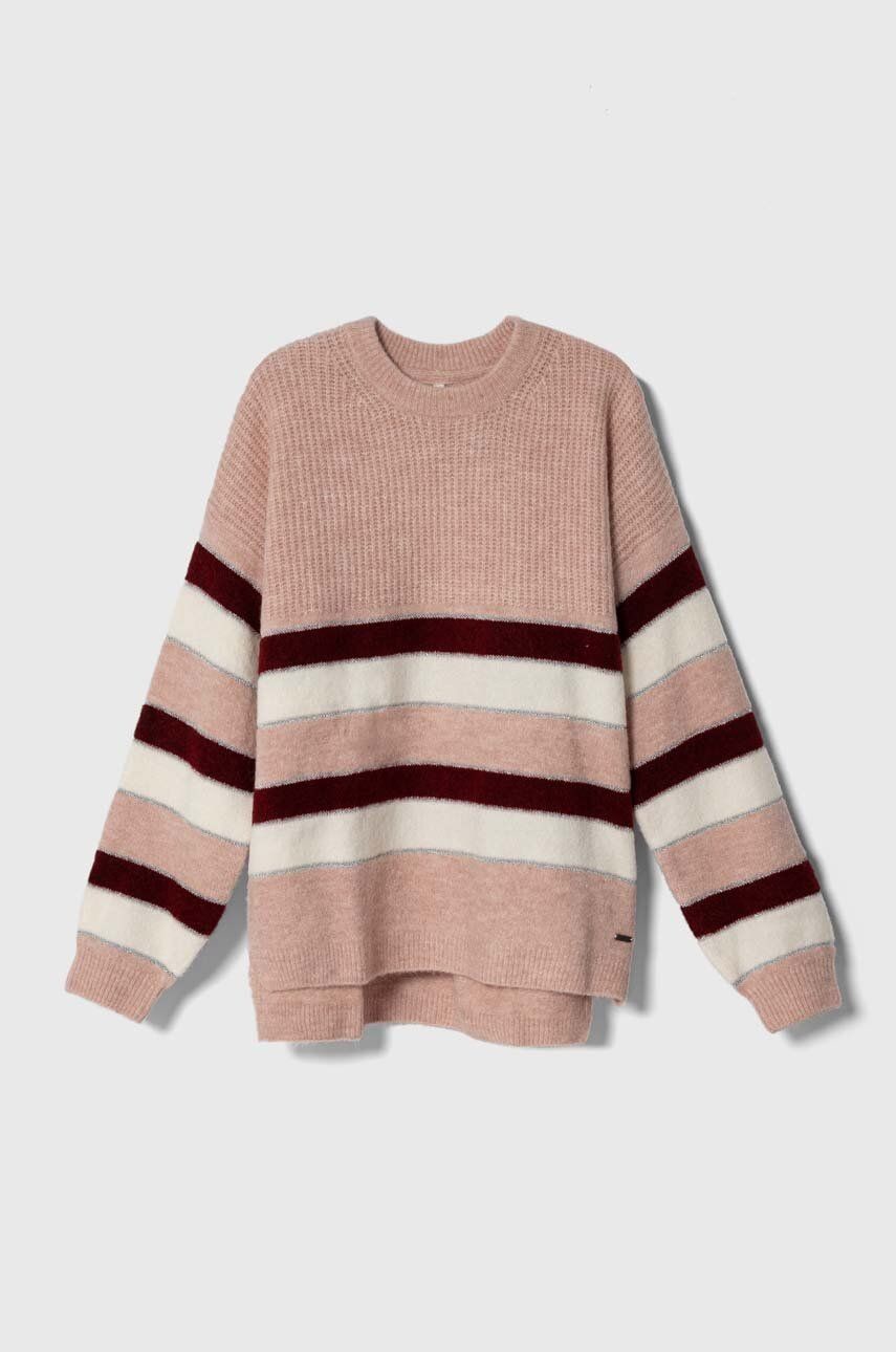 Sveter s prímesou vlny Pepe Jeans bordová farba, teplý