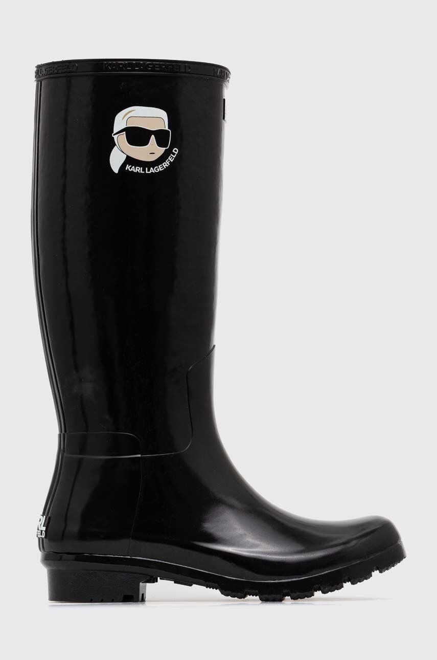Gumáky Karl Lagerfeld KALOSH NFT dámske, čierna farba, KL47090N