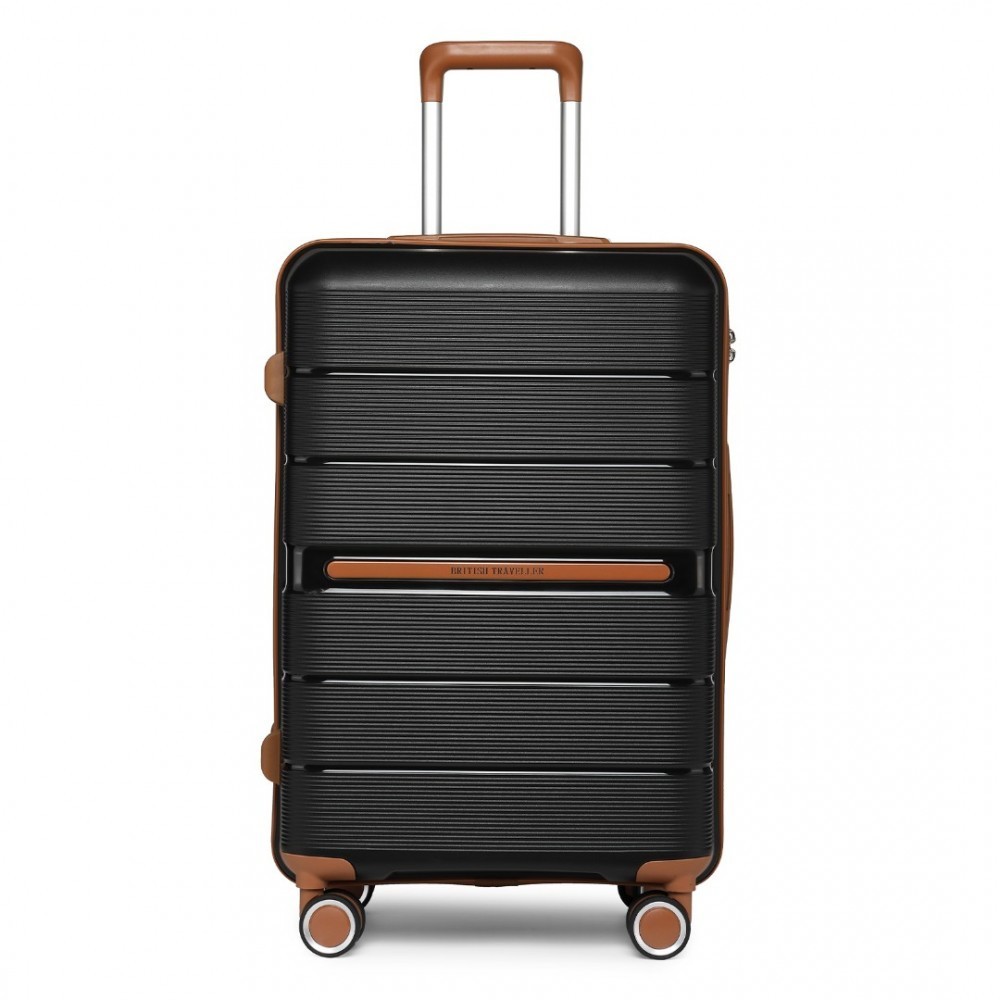 KONO British Traveller škrupinová batožina polypropylén - čierna - 60L