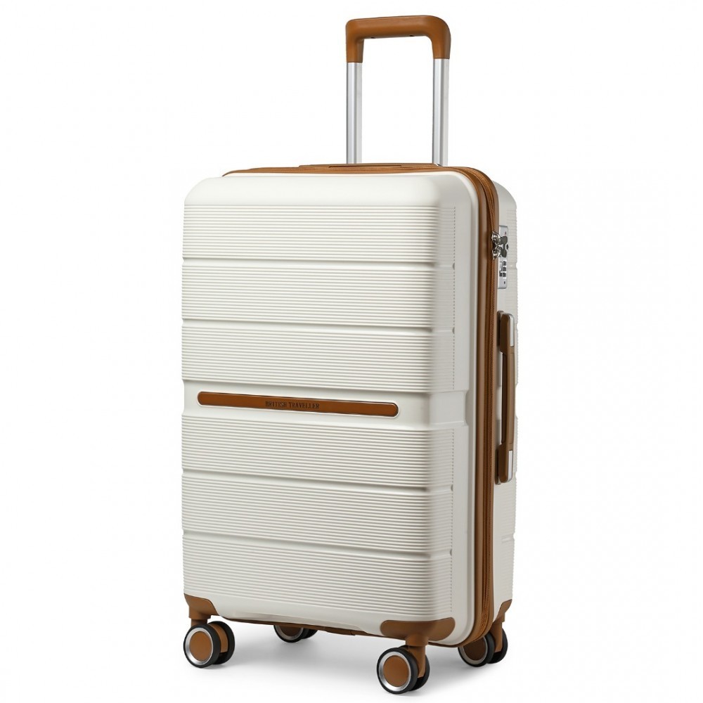 KONO British Traveller kabínová batožina polypropylén - krémová - 36L
