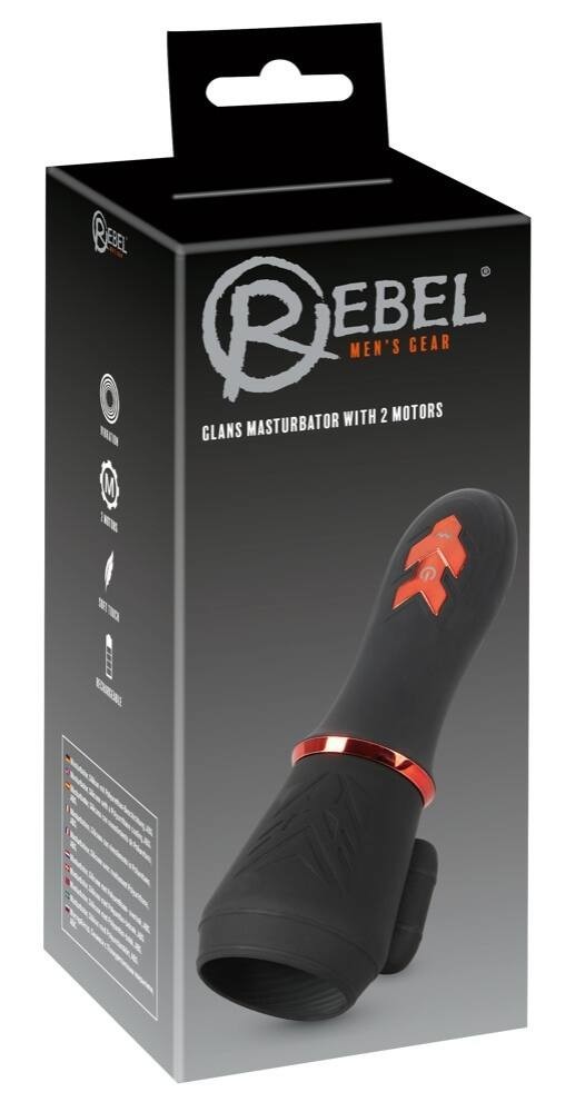 Rebel - dobíjací dvojmotorový makrovibrátor (čierny)