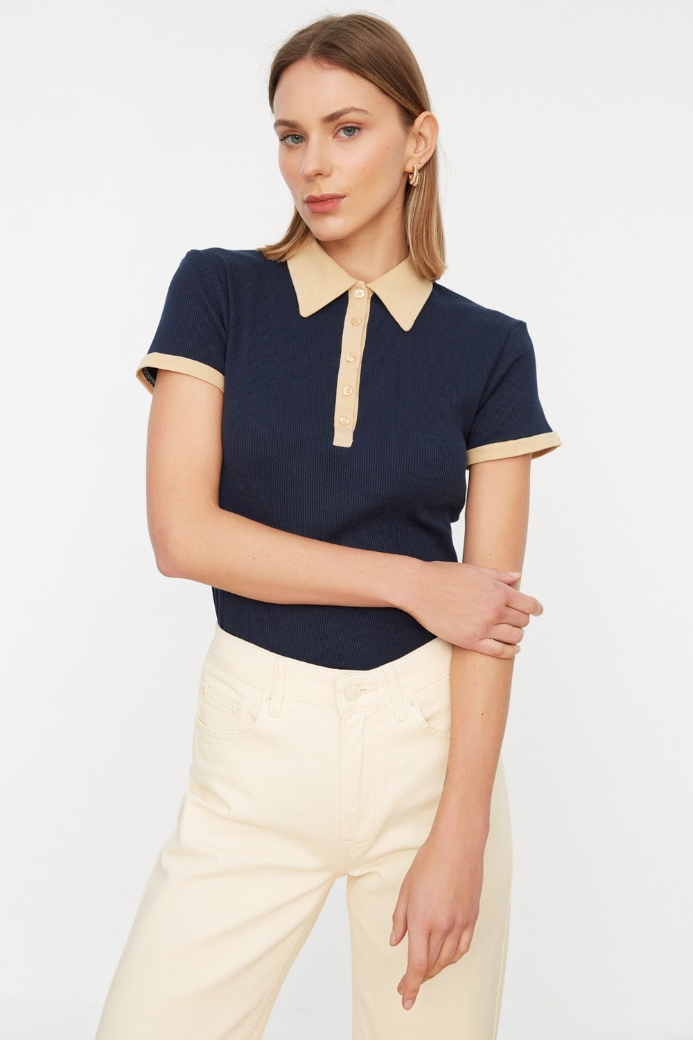 Trendyol Blouse - Dunkelblau - Slim fit