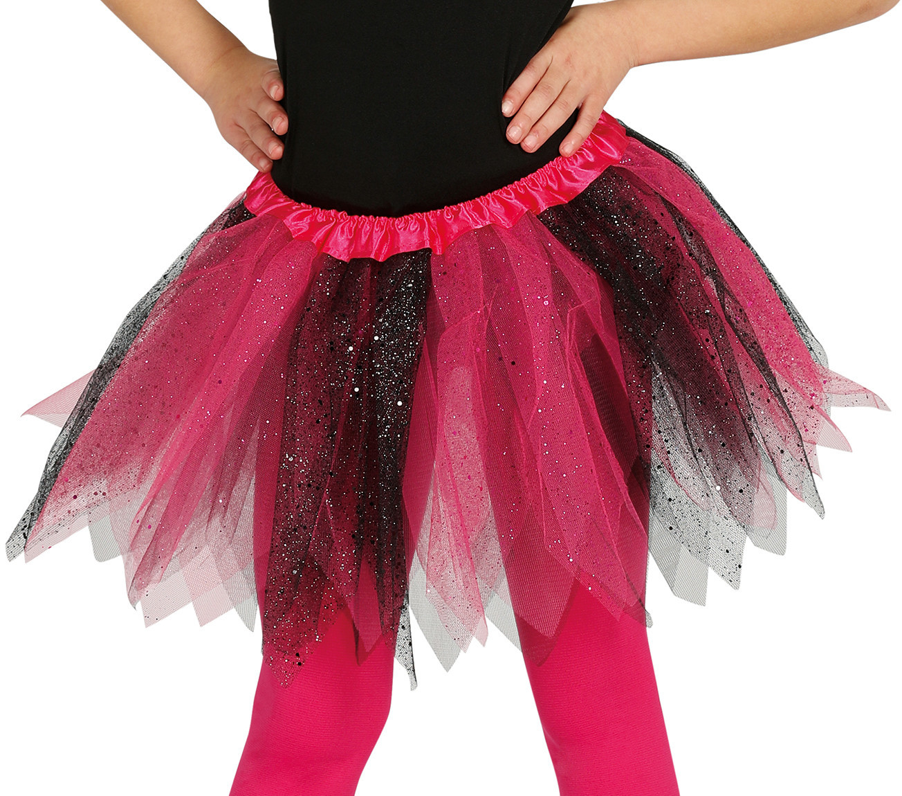 Guirca Detská TUTU sukňa - čierno-ružová 30 cm