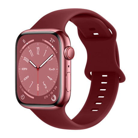 BStrap Smooth Silicone remienok na Apple Watch 42/44/45mm, claret
