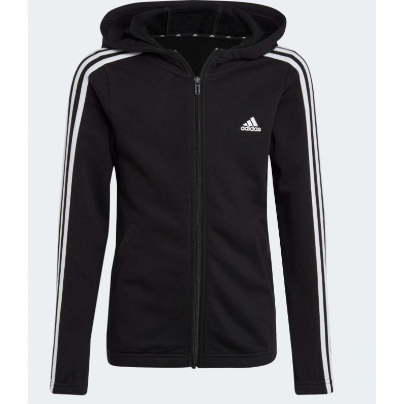 Detská mikina Essentials 3 Stripes Full-Zip Jr IC3634 - Adidas 140 cm