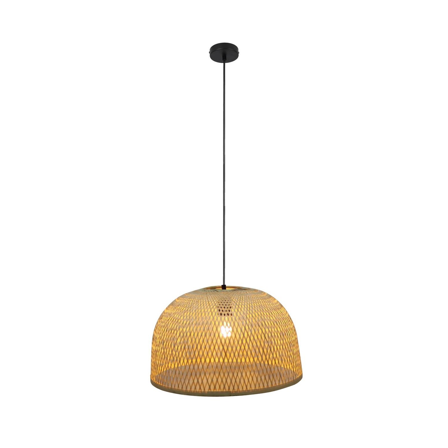 Lindby Dabila závesné svietidlo bambus Ø 45cm 1pl.