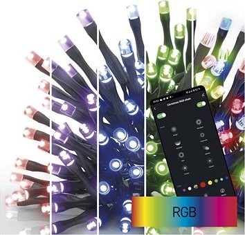 EMOS GoSmart LED vianočná reťaz, 12 m, vonkajšia aj vnútorná, RGB, programy, časovač, WiFi