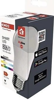 EMOS Inteligentná LED žiarovka GoSmart A60 E27 9 W (60 W) 806 lm RGB stmievateľná Zigbee