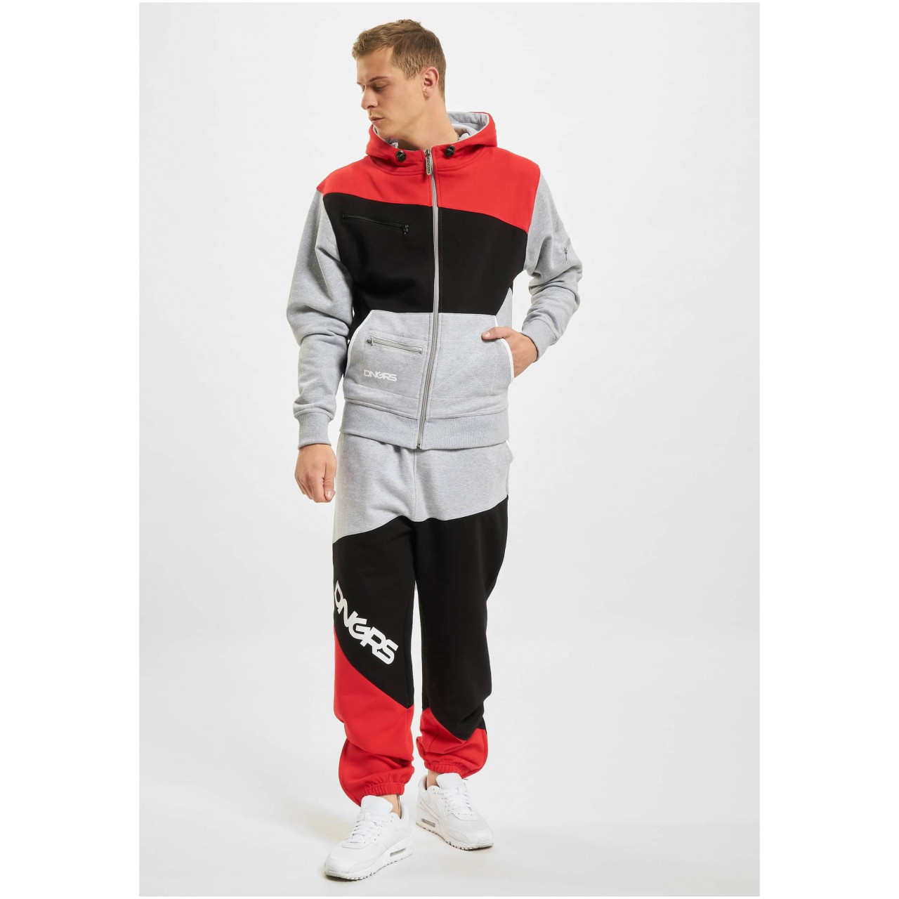 Súprava Dangerous DNGRS Sweat Suit - sivá-čierna-červená, XXL