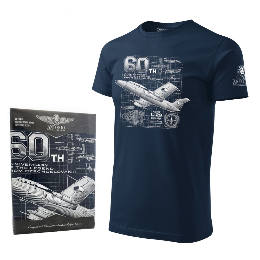 Tričko Antonio lietadlo L-29 Delfín - navy, XXL