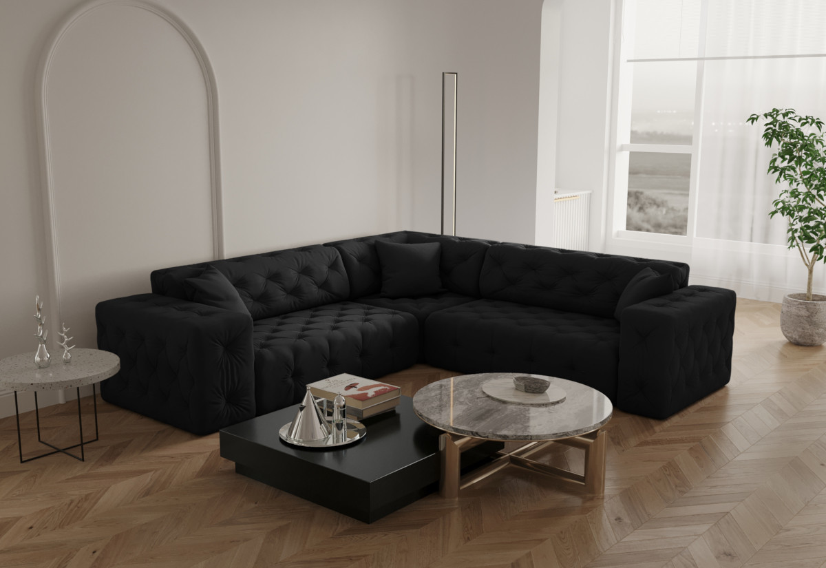 Expedo Rohová sedacia súprava MELANA 2, 246x73x246, opera black