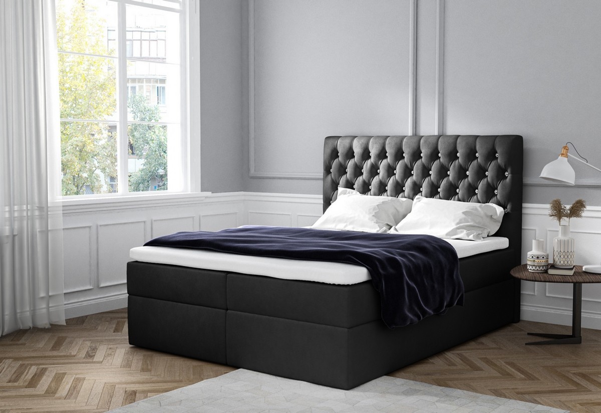 Expedo Čalúnená posteľ boxspring TOMIO + topper, 160x200, jasmine 100