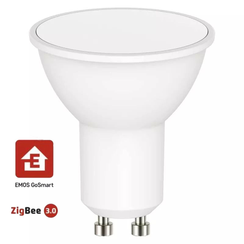 EMOS GoSmart LED žiarovka RGB stmievateľná 4,8W GU10 Zigbee ZQZ832R