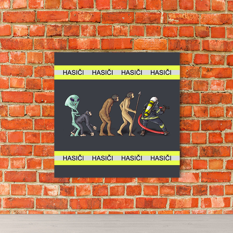 Obraz Evolúcia – hasiči (Rozměr obrazu: 70x70)