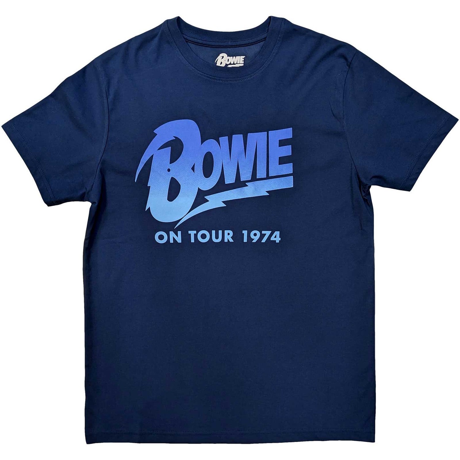David Bowie tričko On Tour 1974 Modrá S