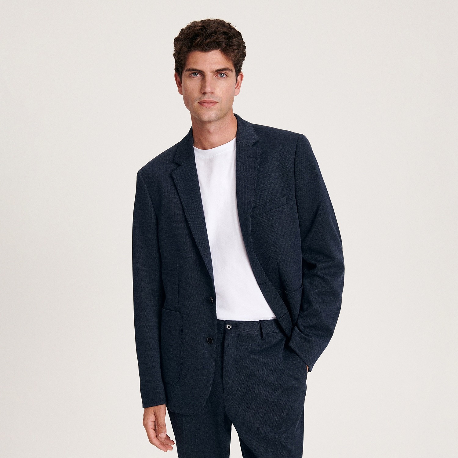Reserved - Blejzer slim fit - Šedá