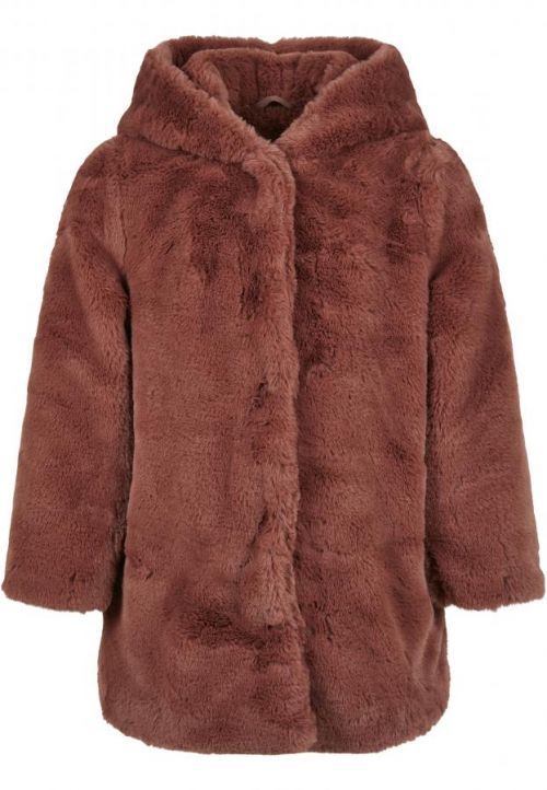 Urban Classics Girls Hooded Teddy Coat darkrose - 110/116