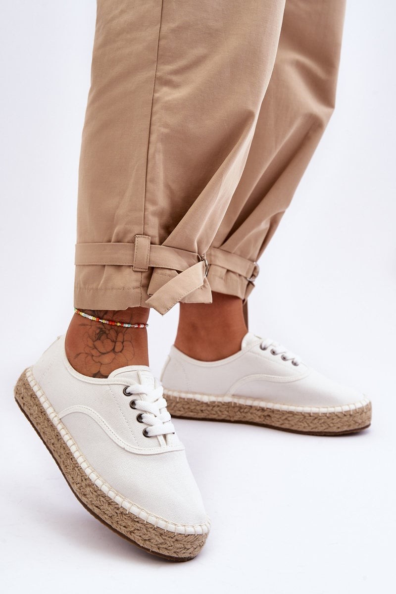 Lace-up espadrillyls Big Star LL274833 white