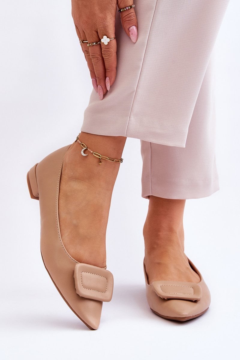 Classic ballerinas with decoration Beige Rivea