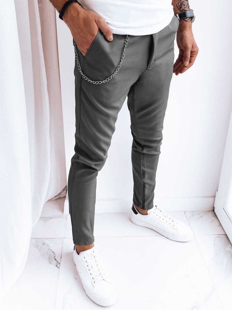 Men's Casual Graphite Trousers Dstreet