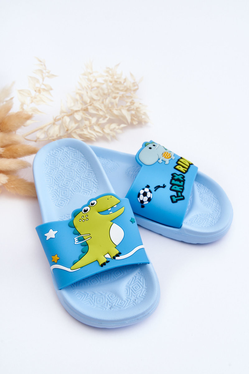 Children's Dinosaur T-Rex Slides Blue Bernis