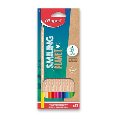 Pastelky Maped Smiling Planet, 12 ks