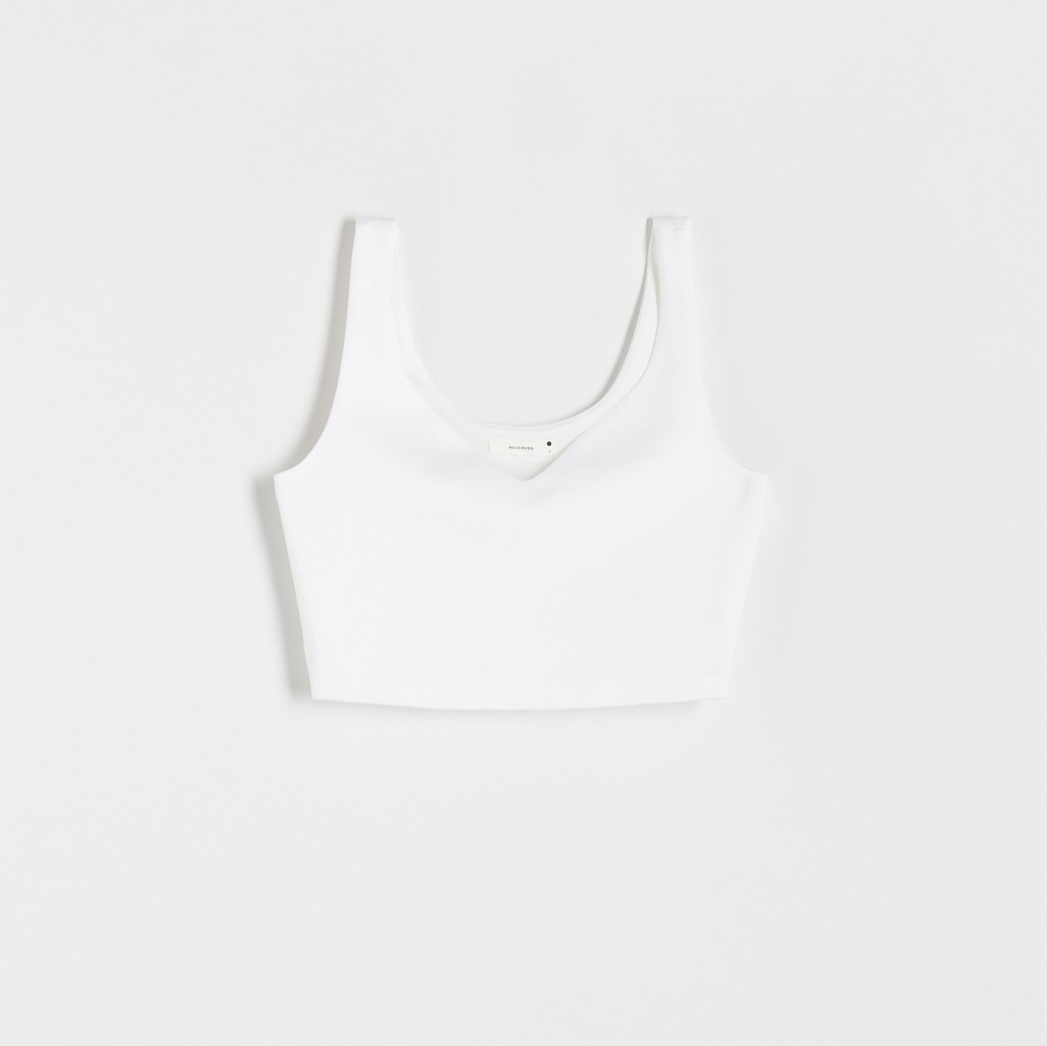 Reserved - Viskózový crop top - Biela