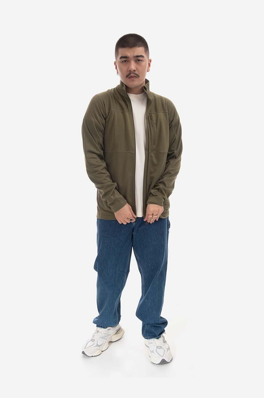 Mikina Fjallraven Lite Fleece Jacket pánska, zelená farba, jednofarebná