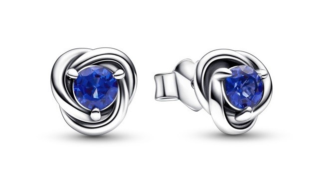 Pandora Slušivé strieborné náušnice s modrými zirkónmi 292334C07