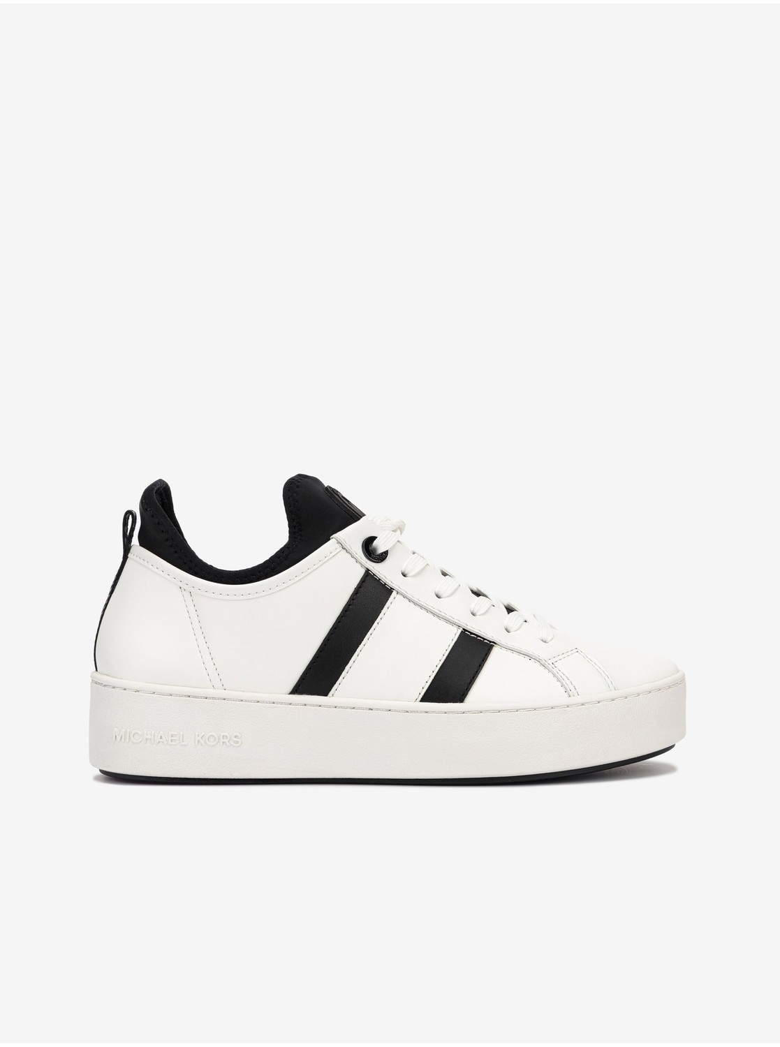 Bílé dámské kožené tenisky Michael Kors Ace Stripe
