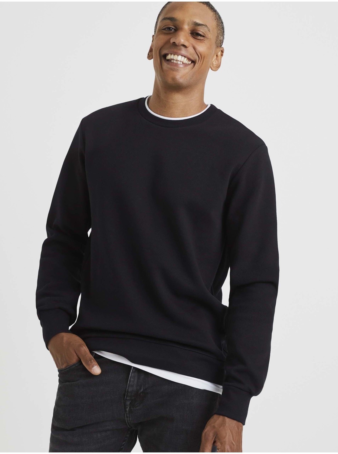 Černá basic mikina Celio Vedoubleco