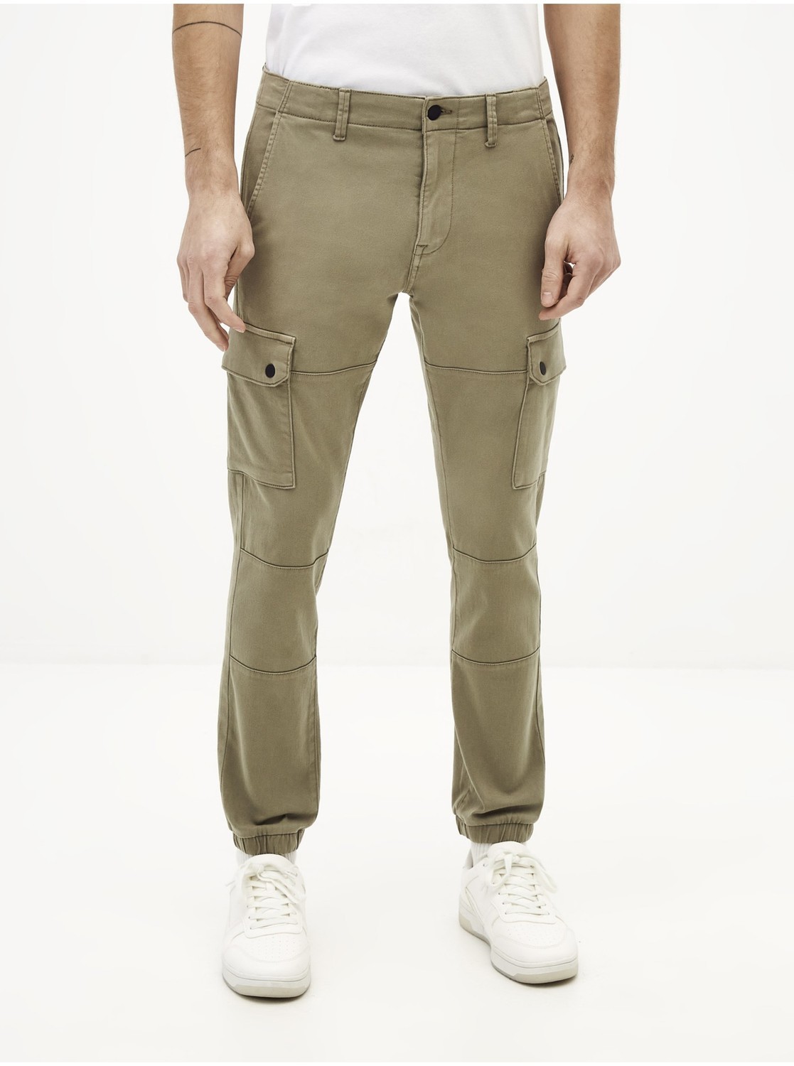 Khaki pánské kalhoty Celio Solyte