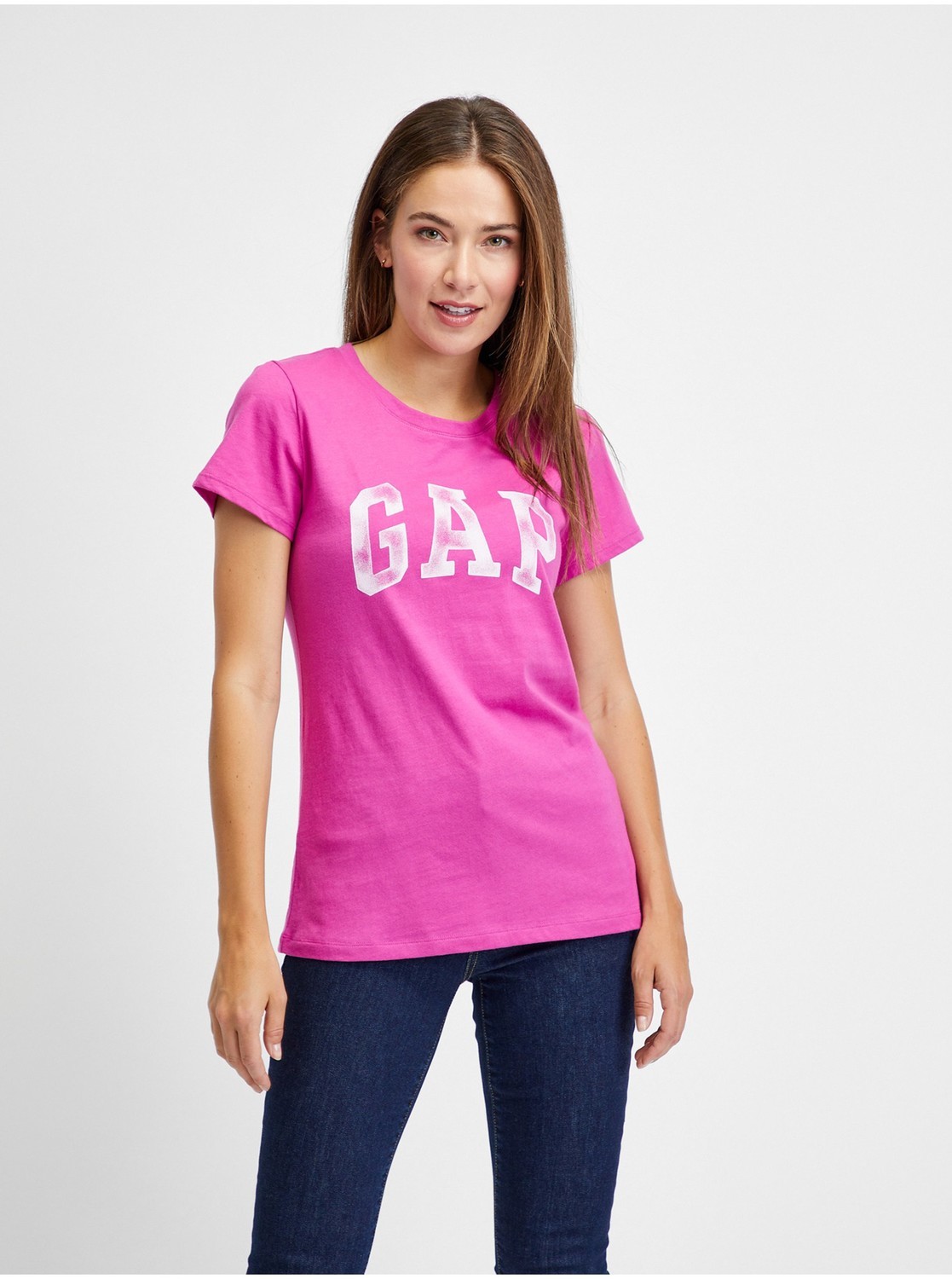 Tmavoružové dámske tričko s logom GAP